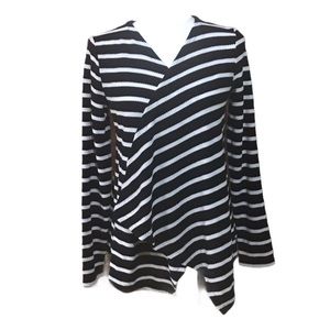 Joe Fresh Open Waterfall Front Striped Waffle Knit